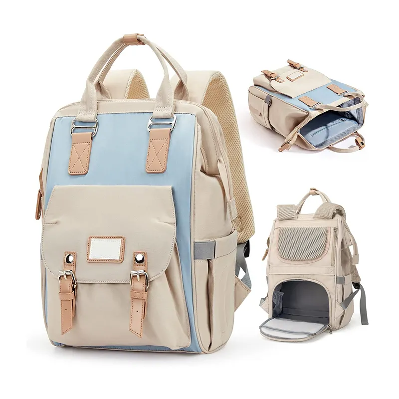 Bolsa de maternidade de grande capacidade, mochila de fraldas, bolsa de bebê para mamãe e papai